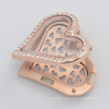 High quality stainless steel rose gold heart plates jewelry for 30mm floating locket